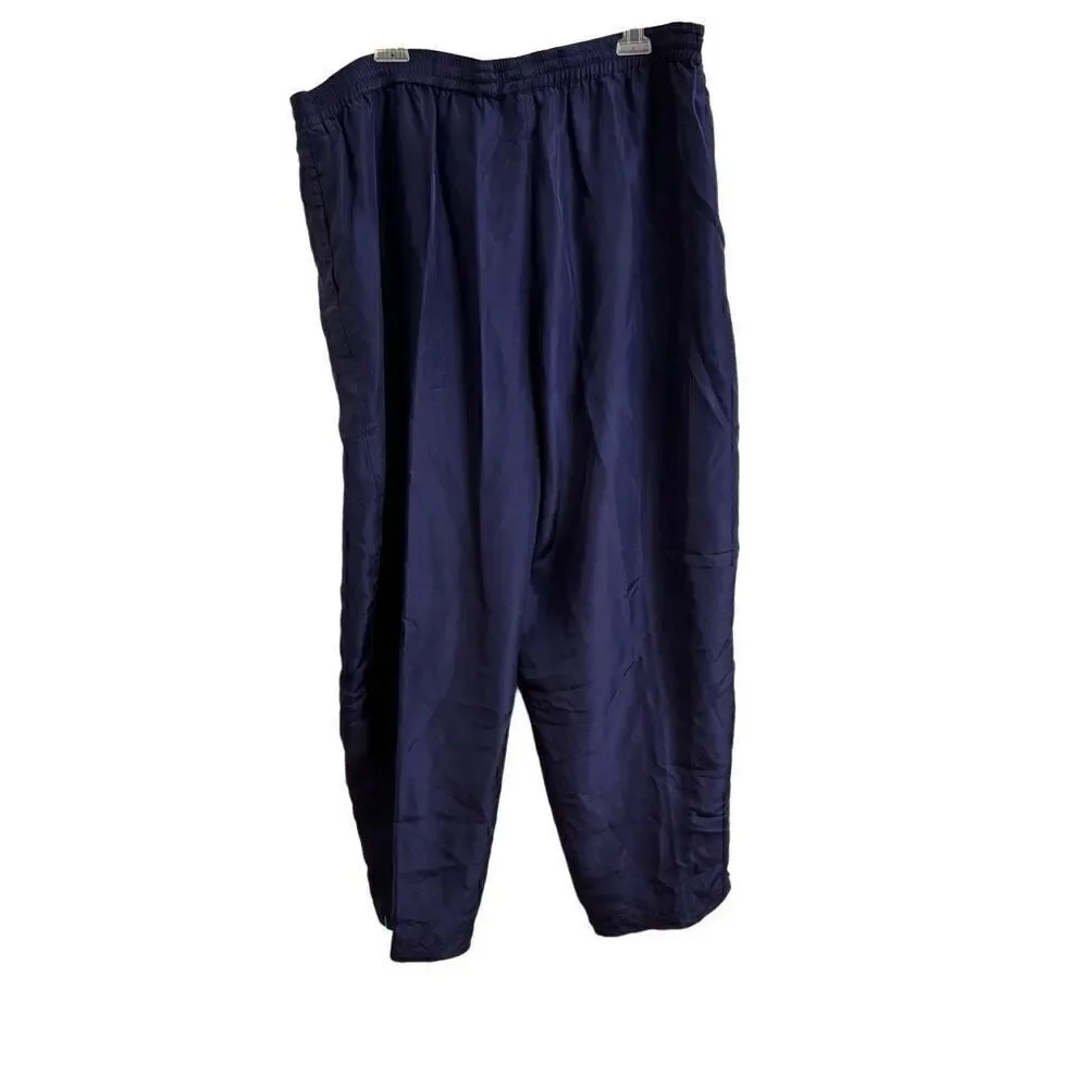 Lady C.A. Sport 100% Silk Nautical Track Suit Jacket Pants Set Size 2X NEW